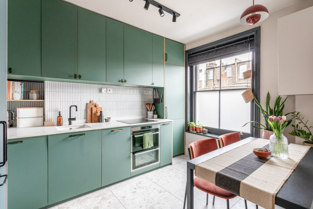 Modern living kitchen in airbnb flat